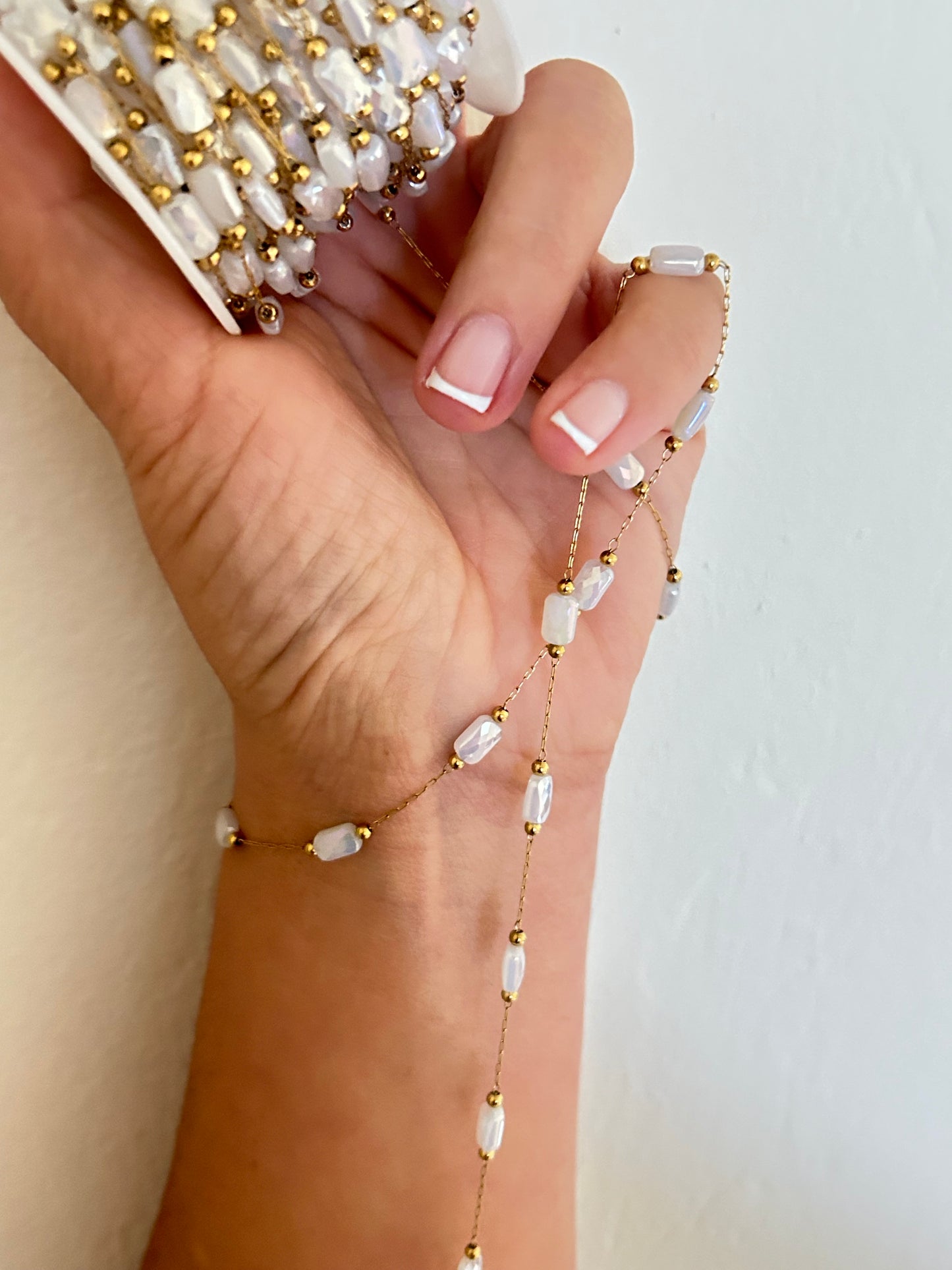 Stainless Steel PVD Coated Crystal Rectangle Chain