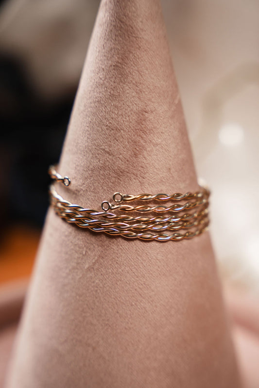 Mixed Metal Twisted Bangle