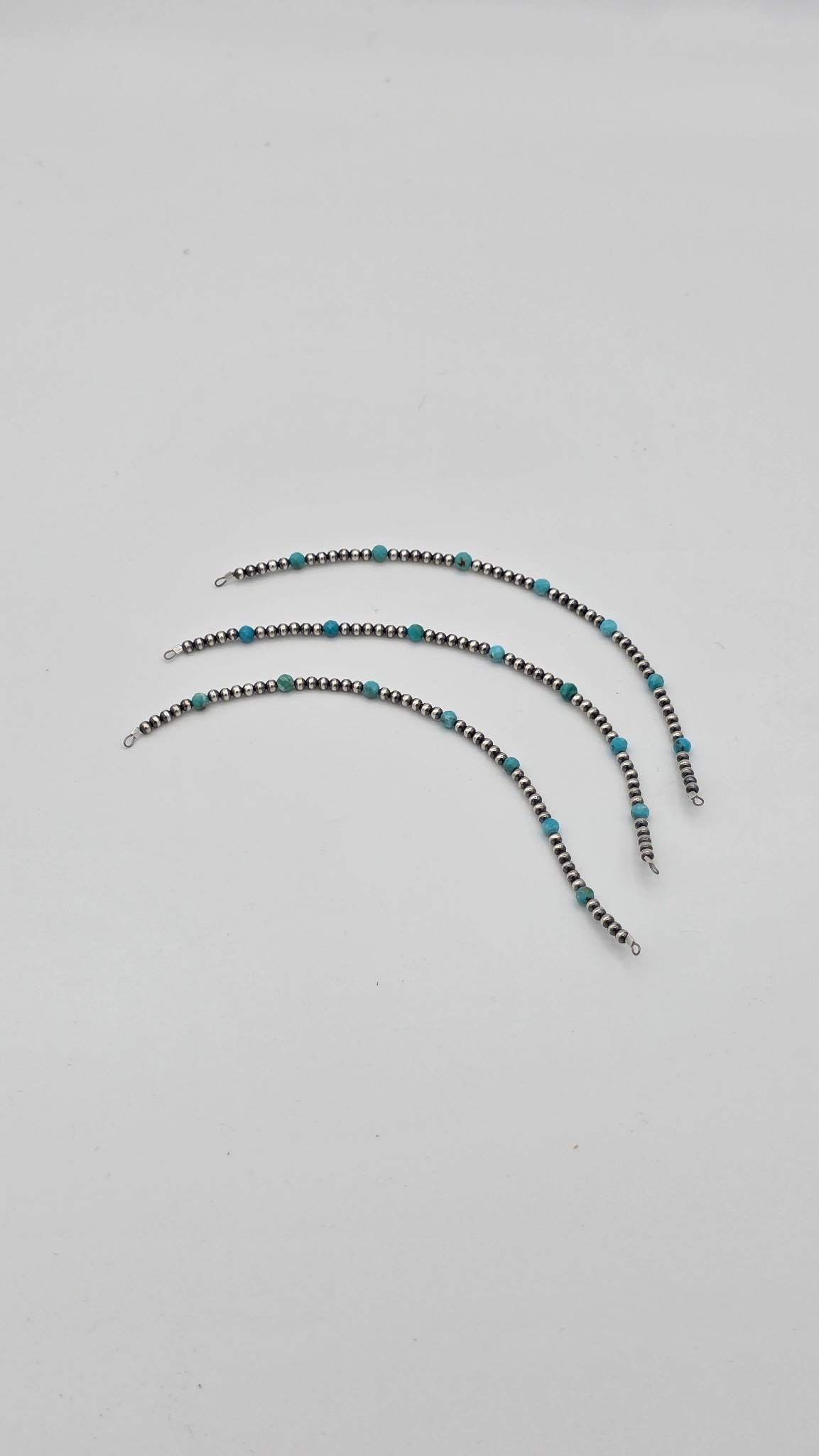 Navajo Pearls - Permanent Jewelry Strand W/ Turquoise 3mm/4mm