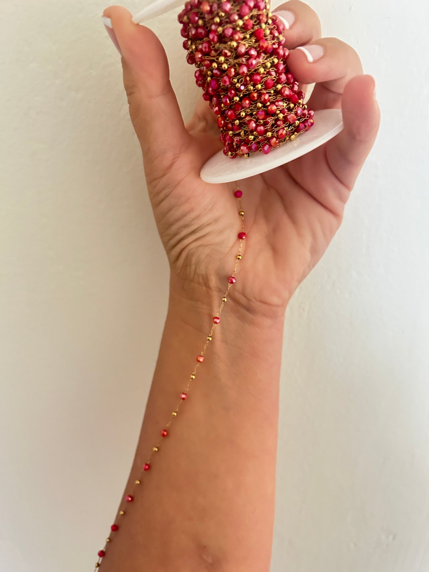 Stainless Steel PVD Coated Crystal Bead Chain