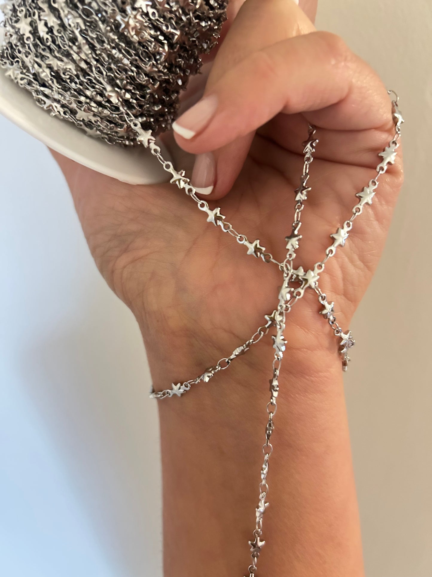 Stainless Steel PVD Coated Star Puff Chain