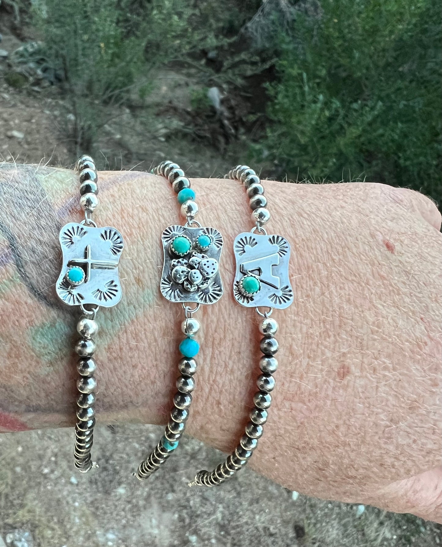 Mini “Belt Buckle” Navajo Pearl Bracelet