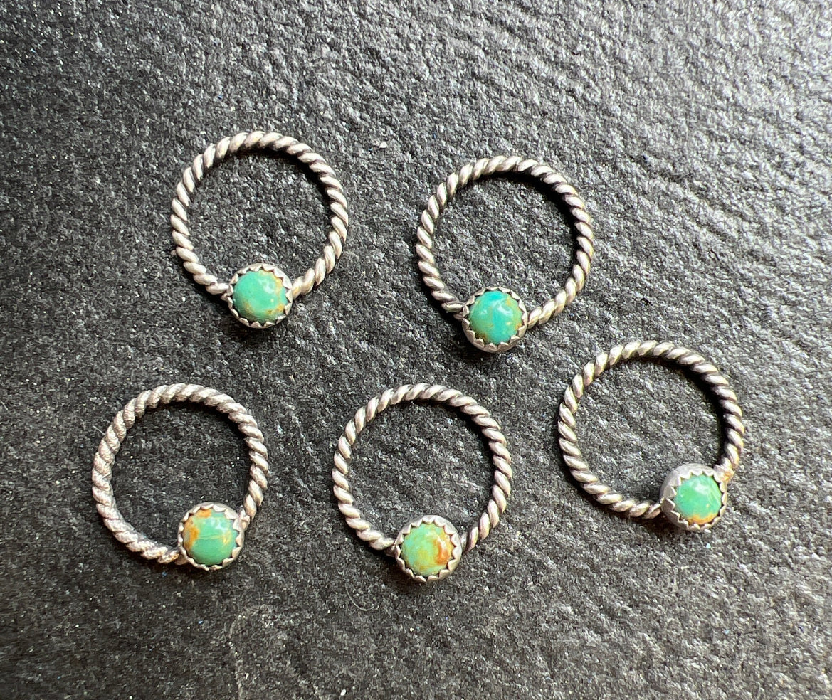 Rope Circle Connectors w/ 4mm Turquosie