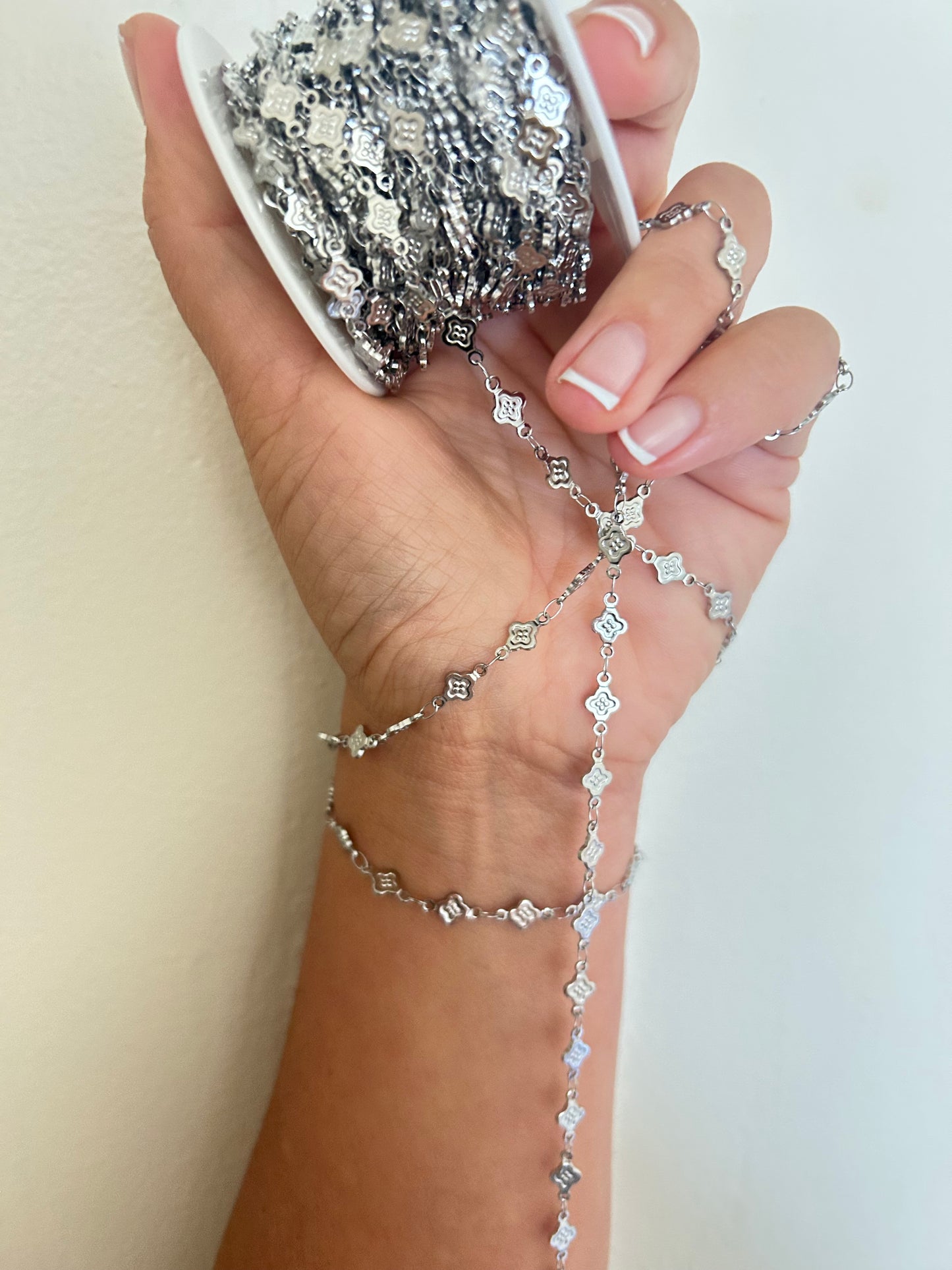 Stainless Steel PVD Coated Flat Clover Dots Chain