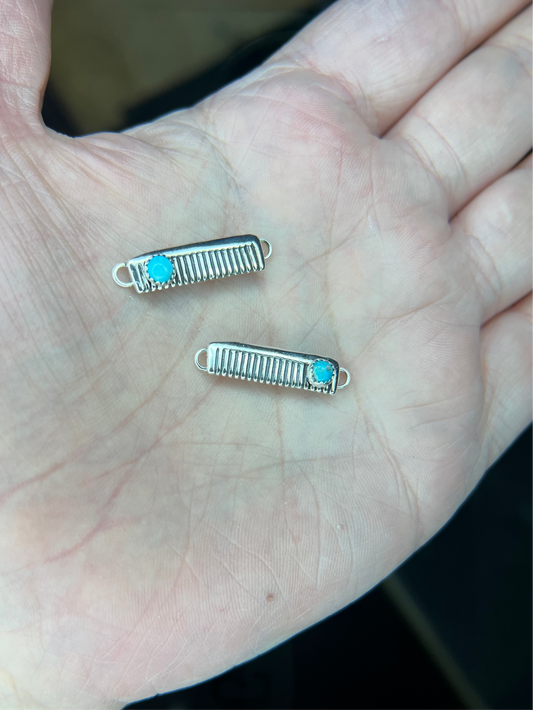 Comb Connector w/4mm Kingman Turquoise