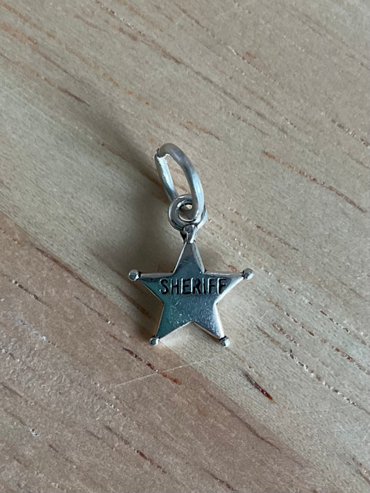 Sterling Silver Sheriff Badge Charm