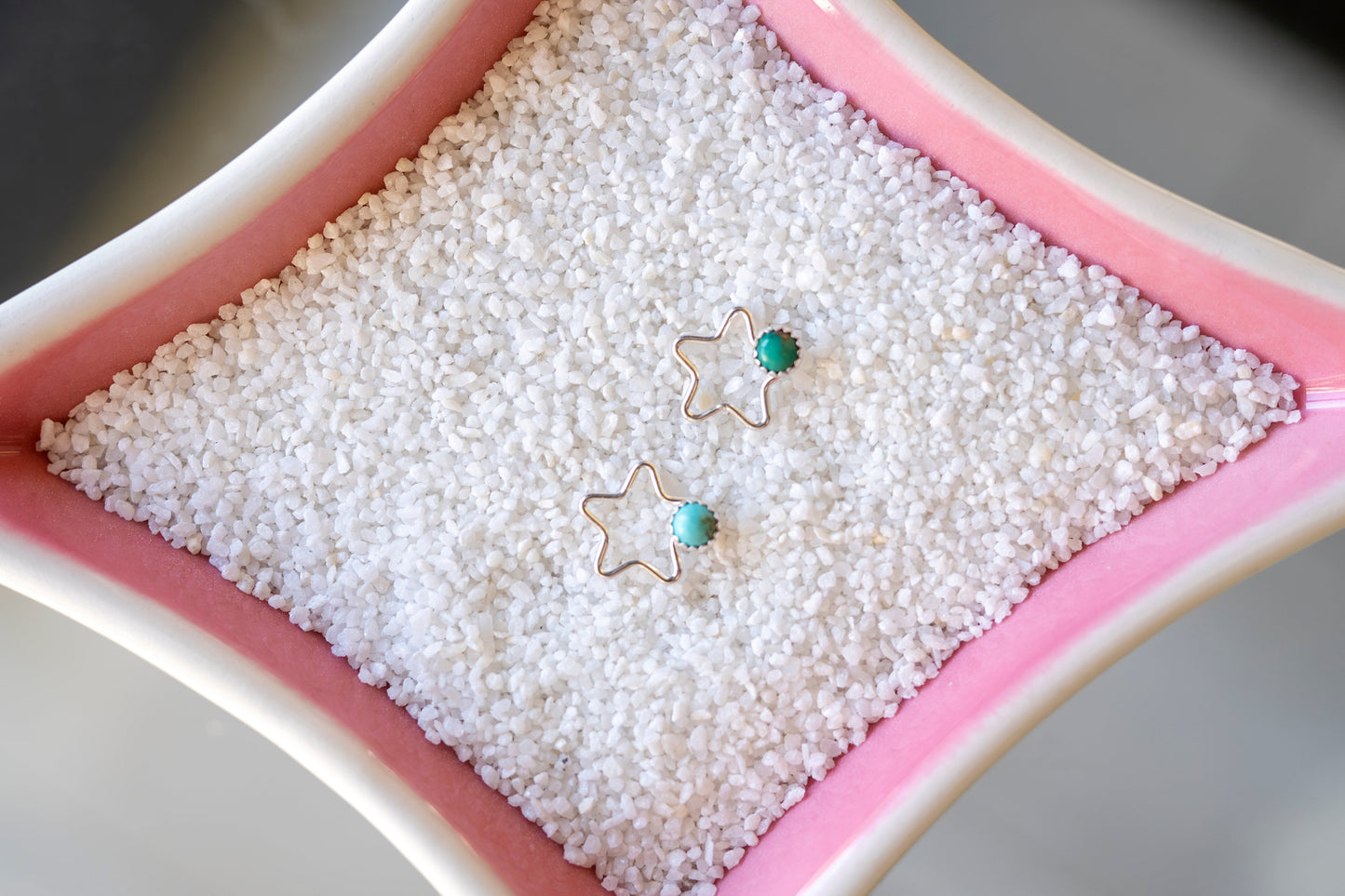 Star Sterling Silver Connector w/4mm Kingman Turquoise