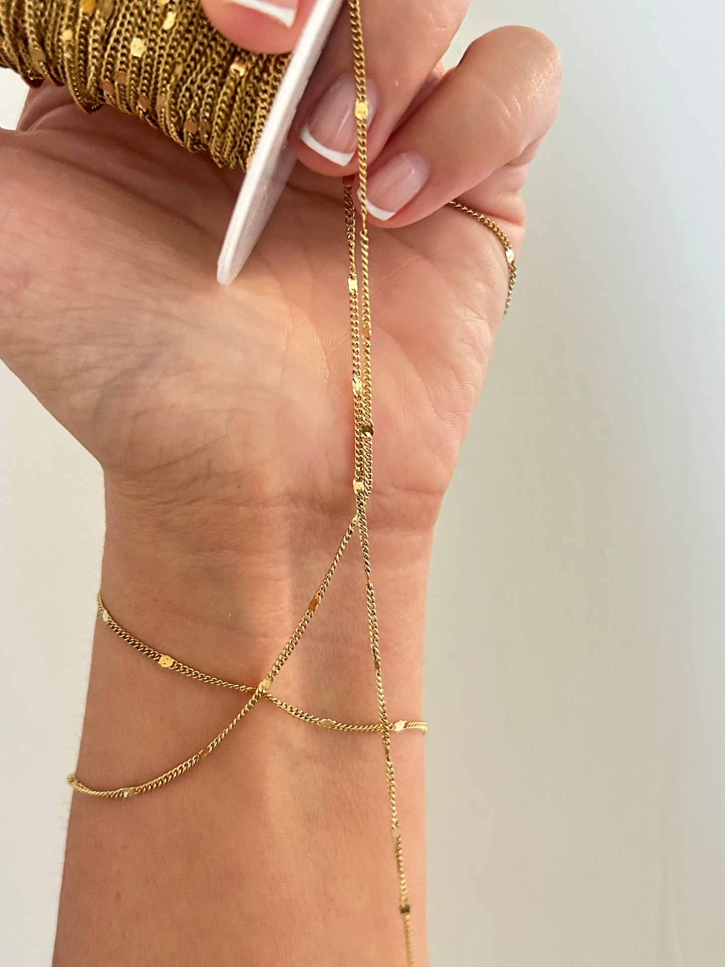 Stainless Steel PVD Coated Super Fine Side Clip Pattern Chain