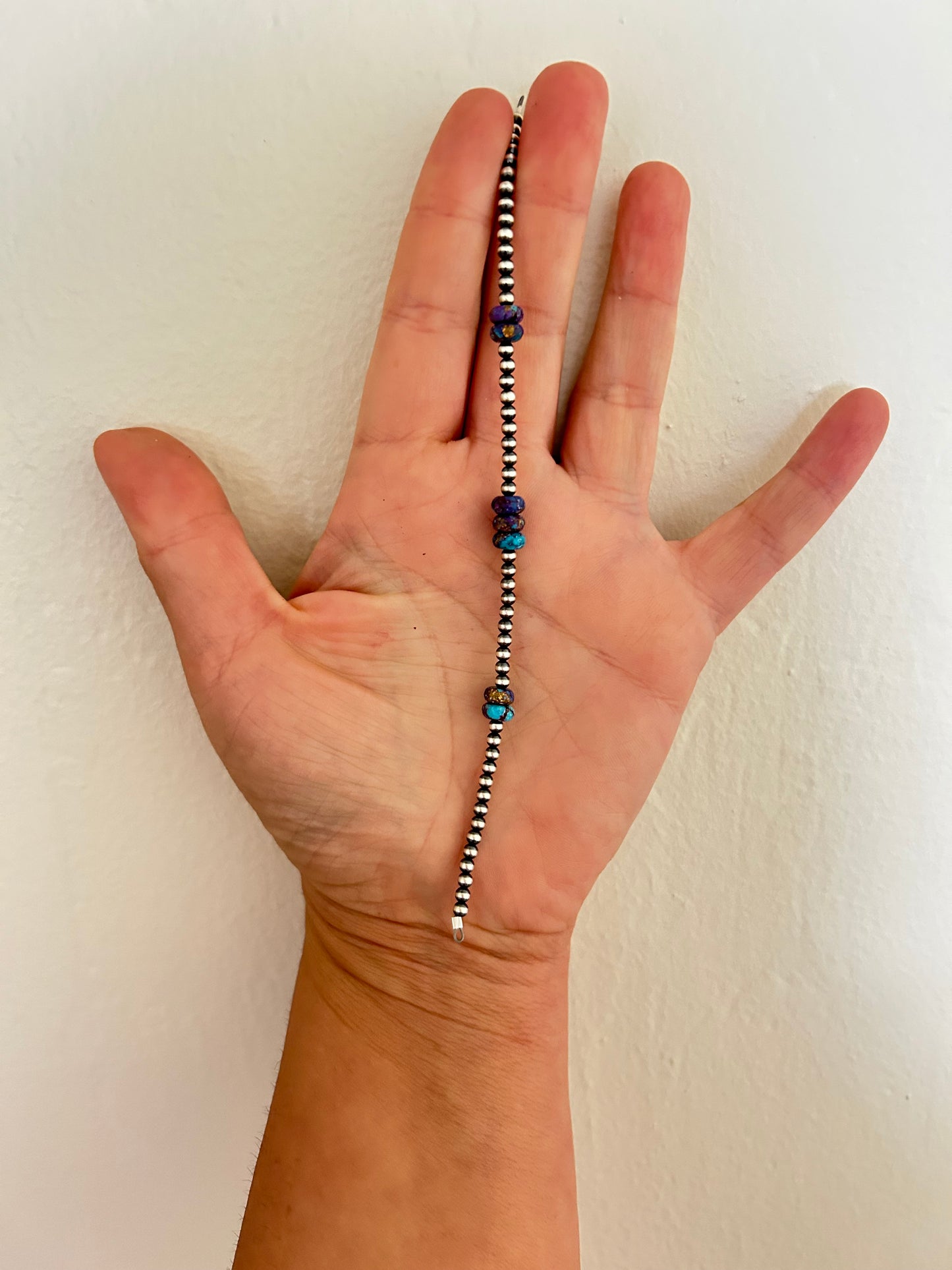 Navajo Pearls - Permanent Jewelry Strand W/ Mohave Purple