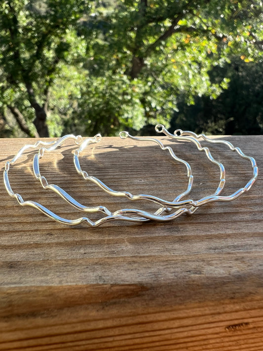 Sterling Silver Heartbeat Bangles #34