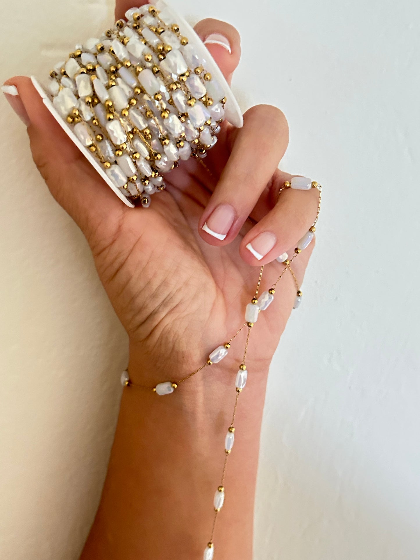 Stainless Steel PVD Coated Crystal Rectangle Chain