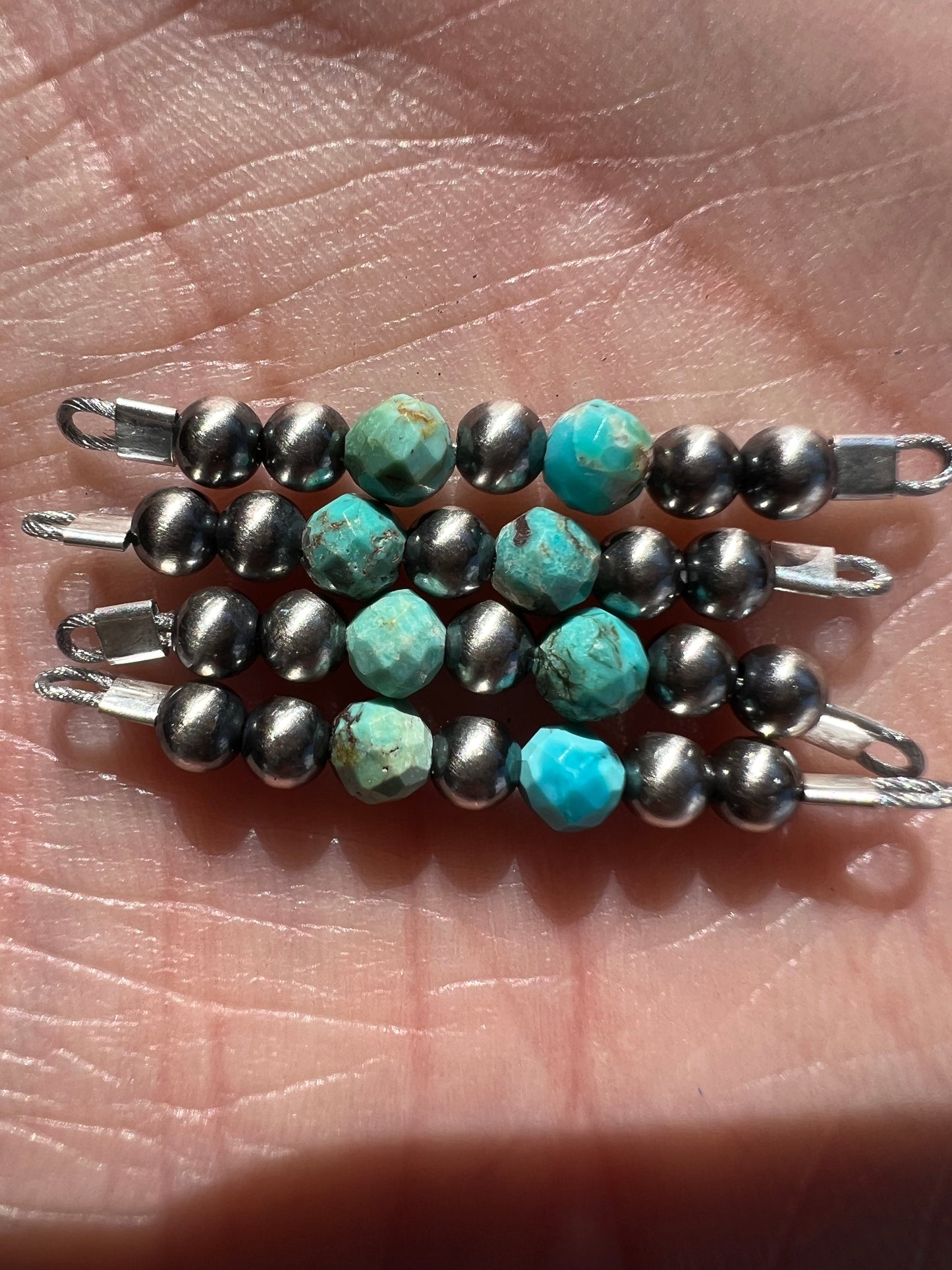 Navajo Pearls Connector w/ Kingman Turquoise