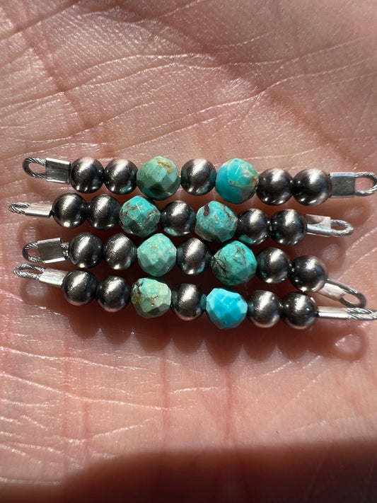 Navajo Pearls Connector w/ Kingman Turquoise