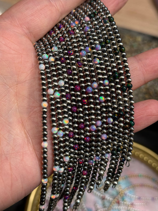Navajo Pearls - Permanent Jewelry Strand W/ Opal