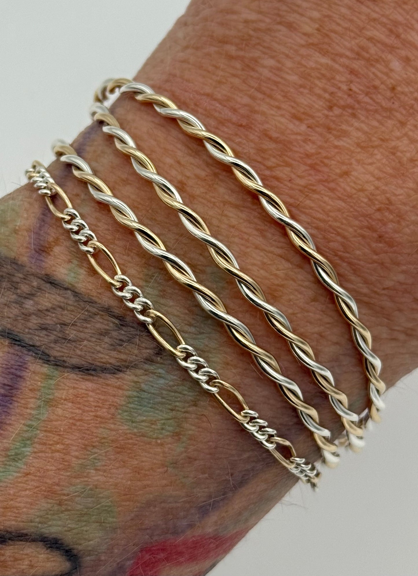 Mixed Metal Twisted Bangle