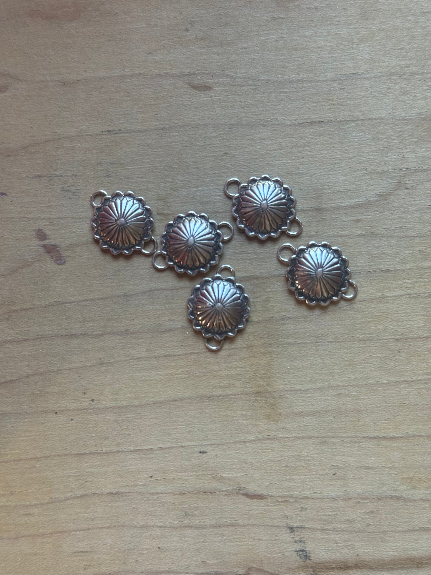Round Concho Sterling Silver Connector