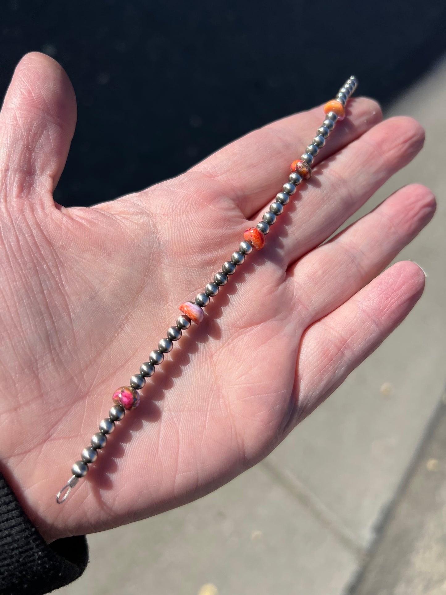 Limited Edition Orange Dahlia Navajo Pearl Permanent Strands