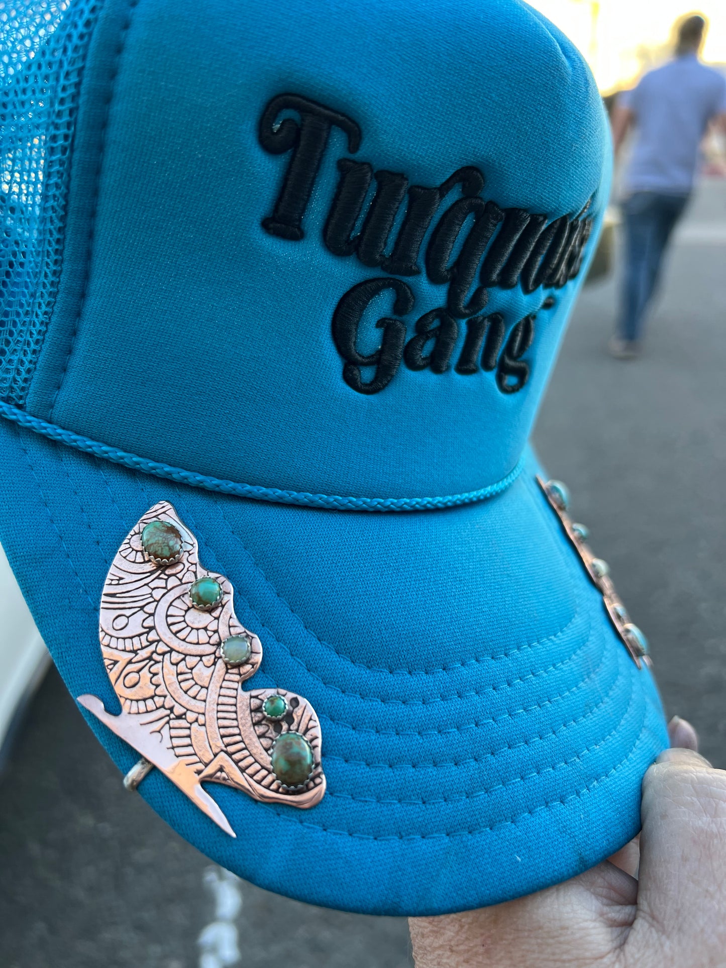 Copper Butterfly Hat Hook With Kingman Turquoise