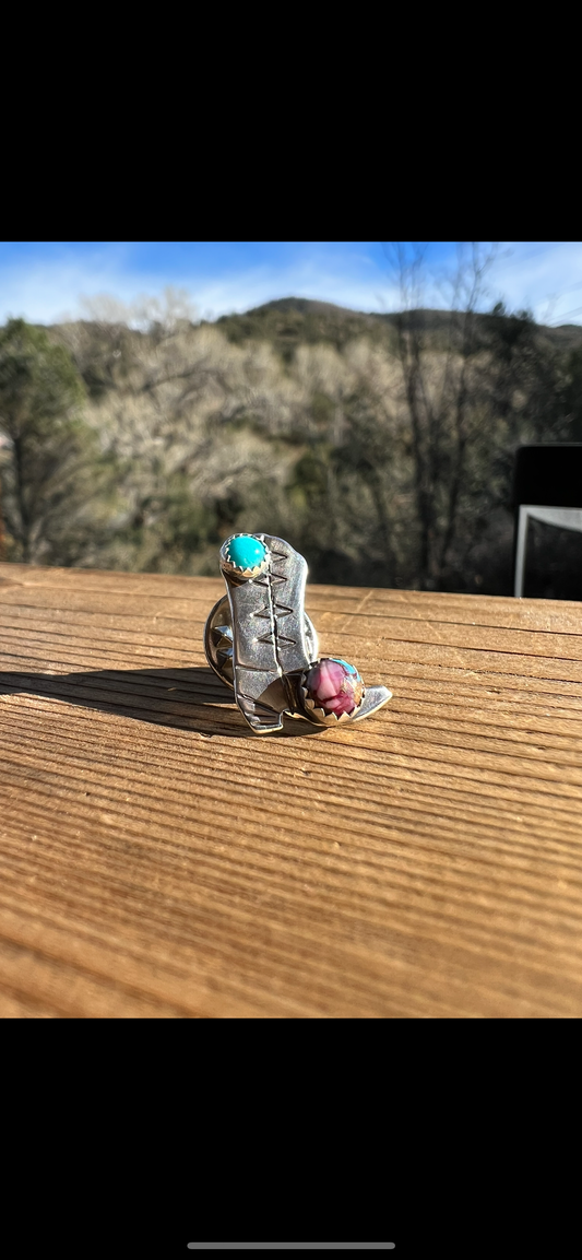 Hand stamped boot pin