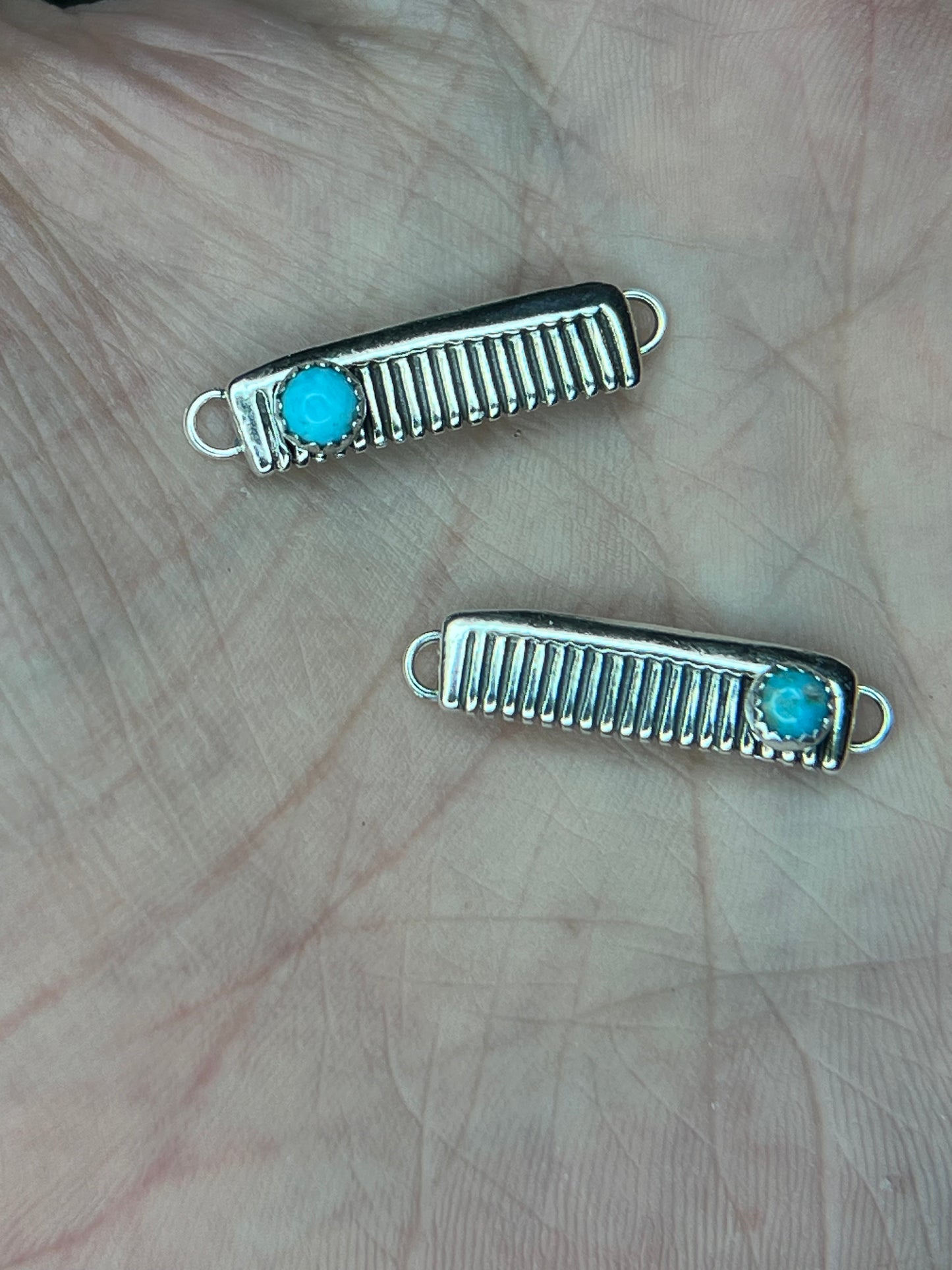 Comb Connector w/4mm Kingman Turquoise