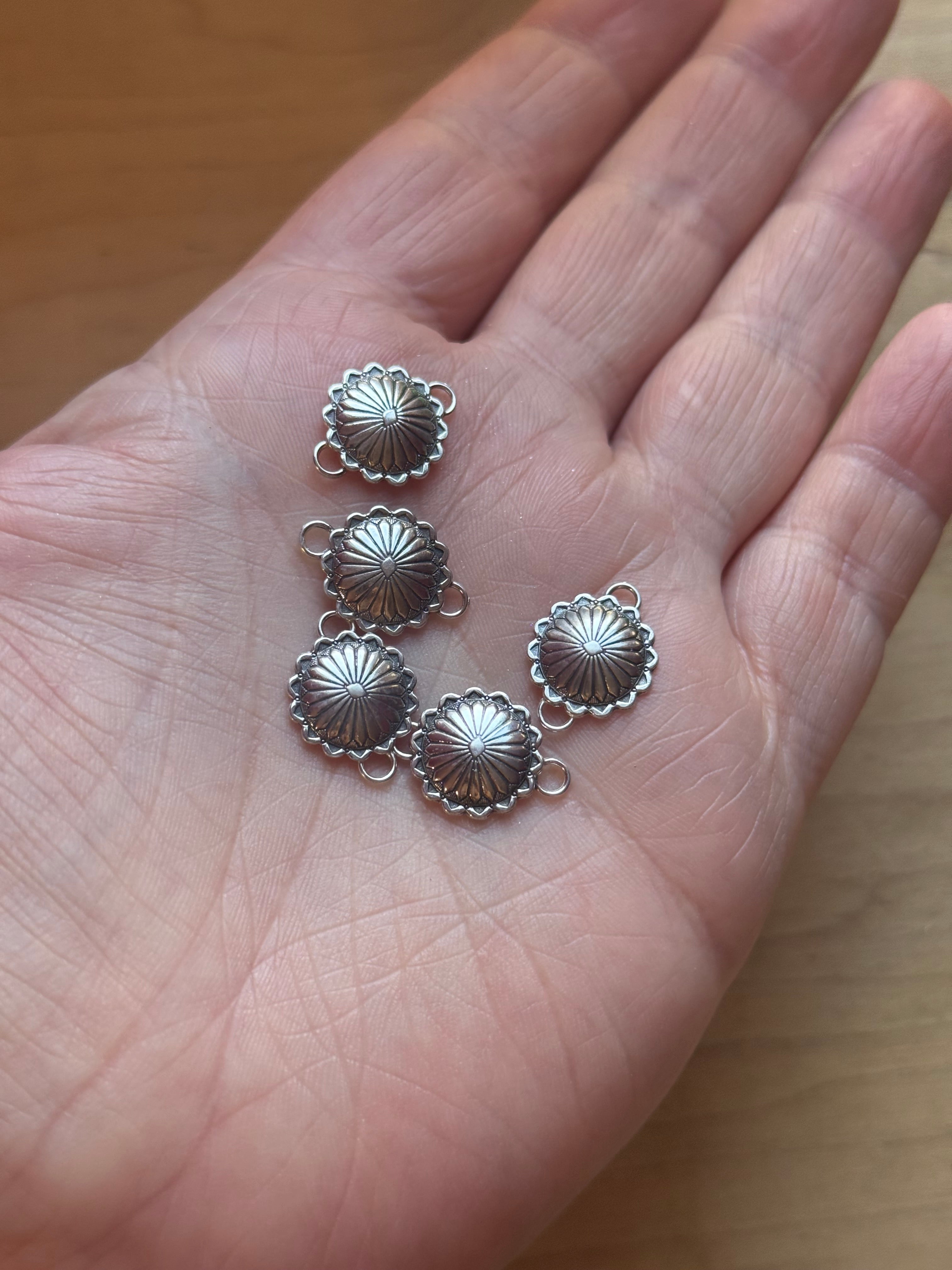 Round Concho Sterling Silver Connector – Desert Darlings Silver