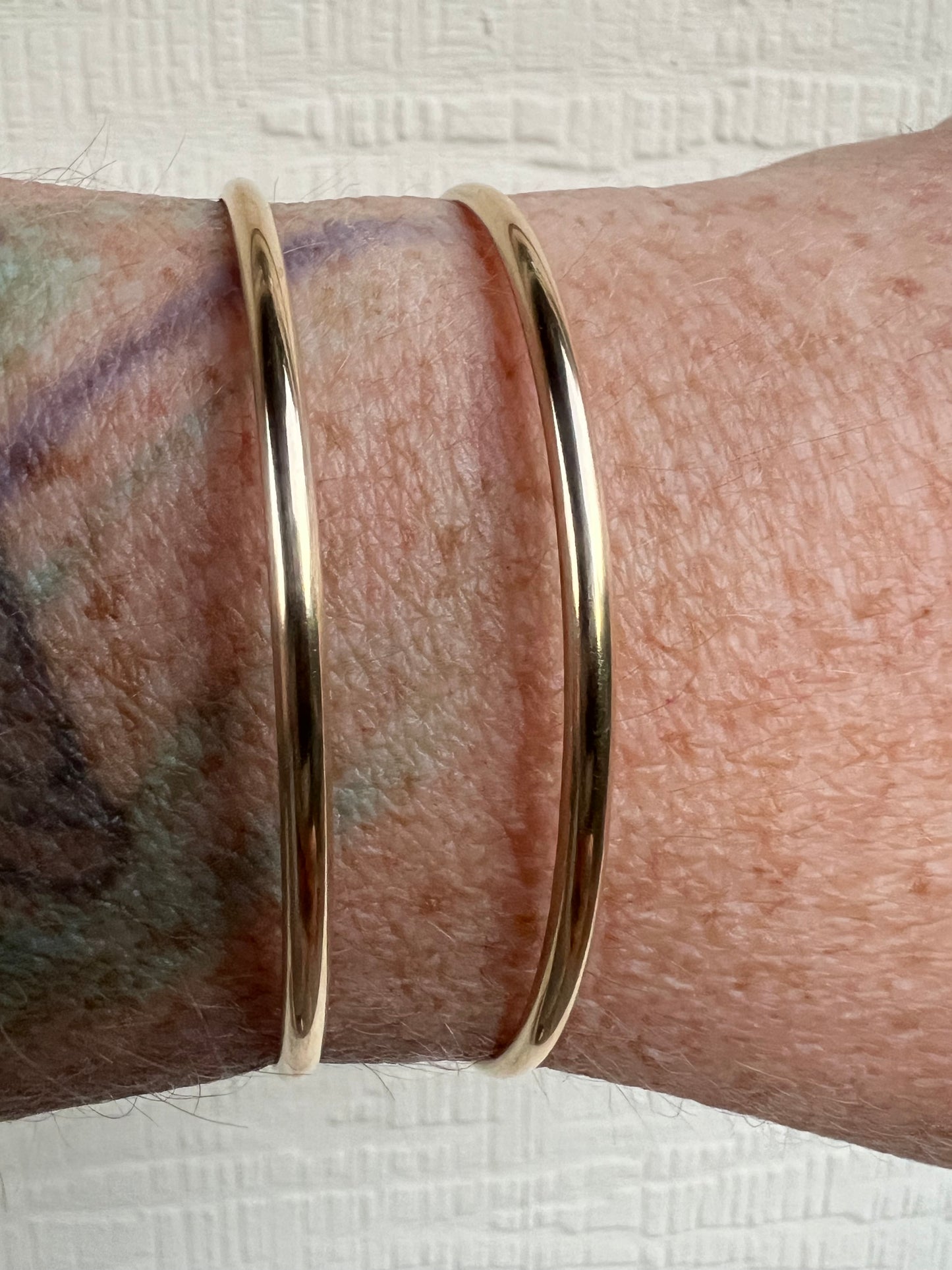 Gold Filled Smooth Wide Bangles #28