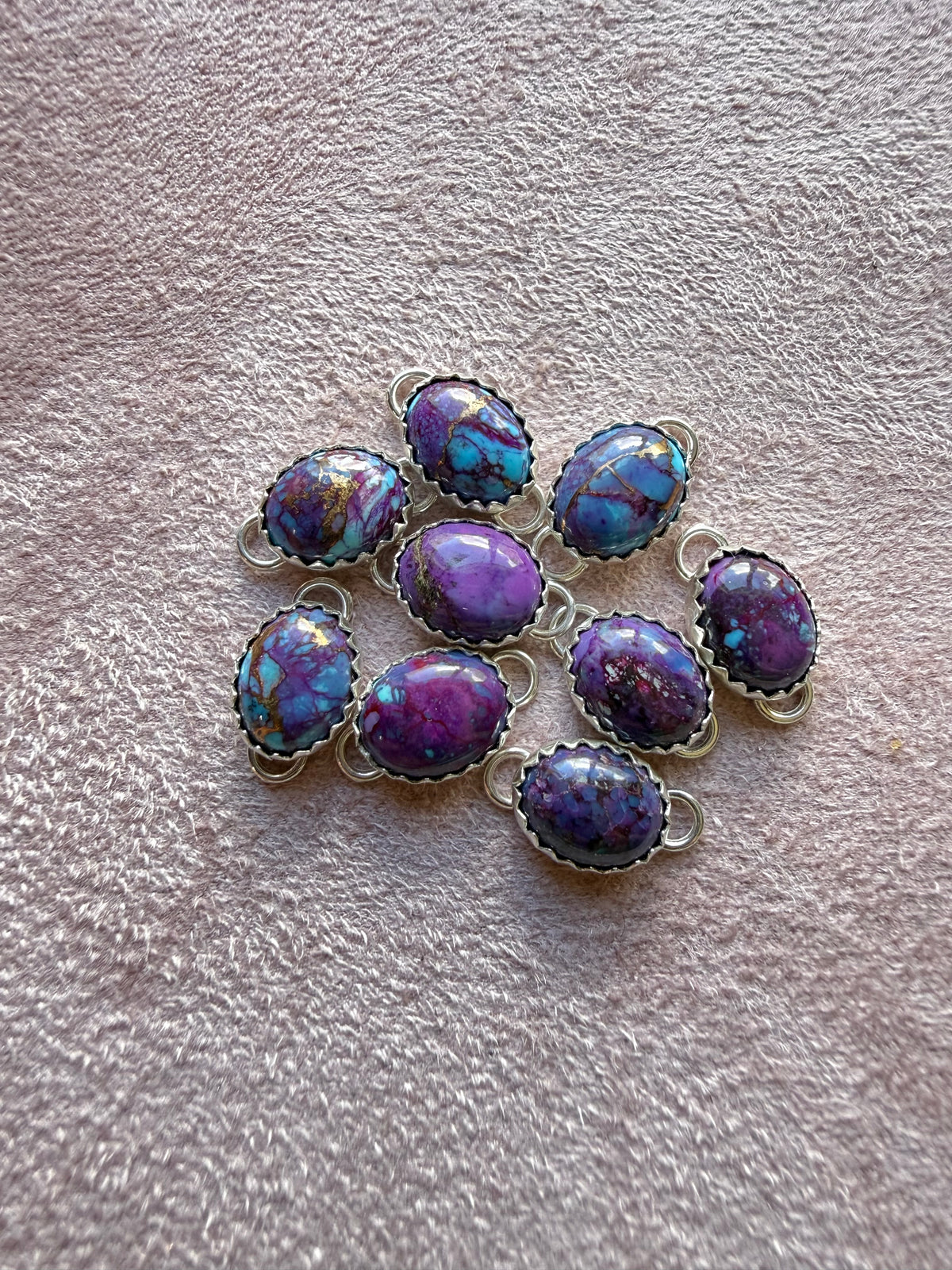 9x7mm Spotted Purple Mohave Connectors 3 Pack