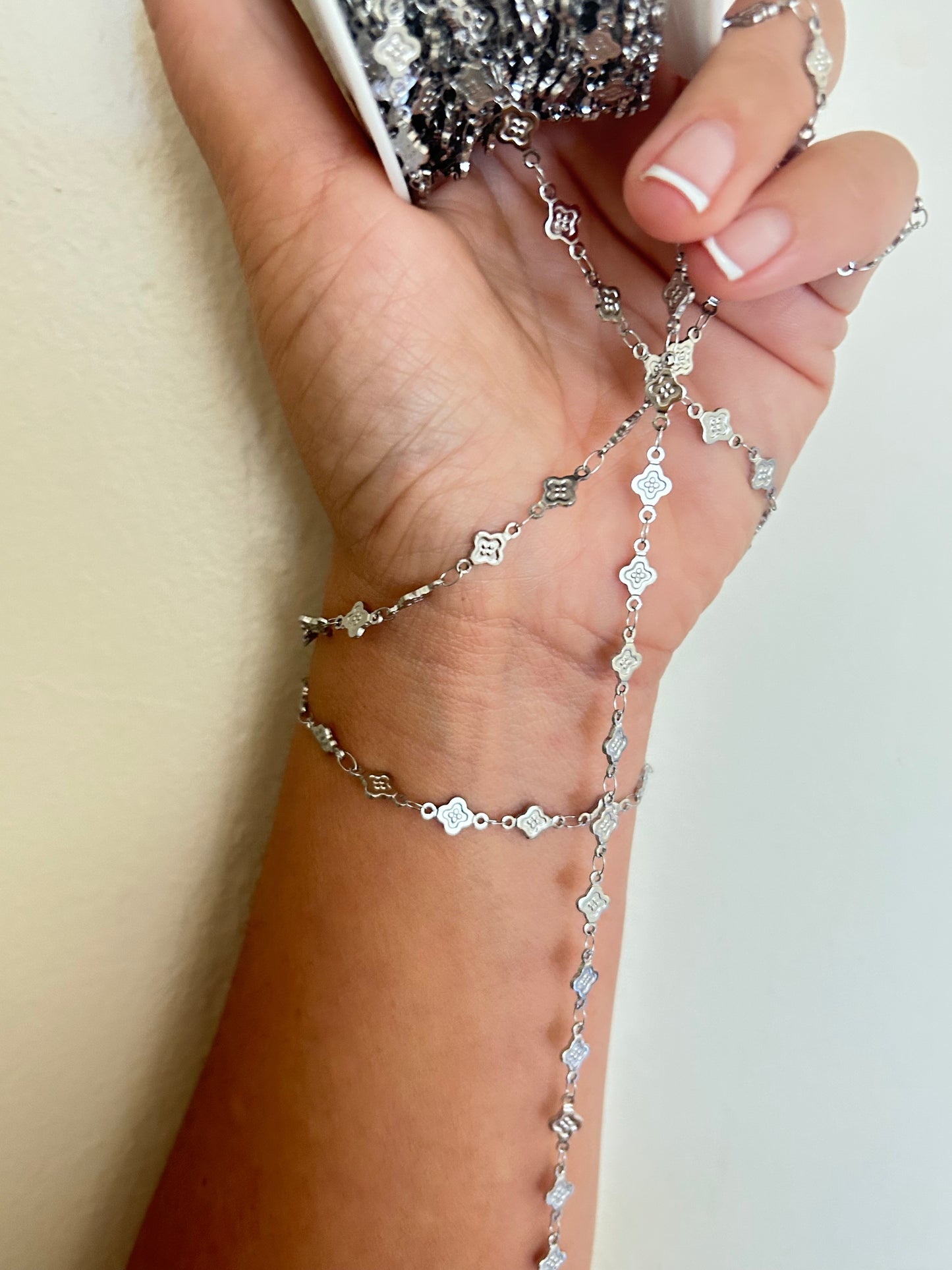 Stainless Steel PVD Coated Flat Clover Dots Chain