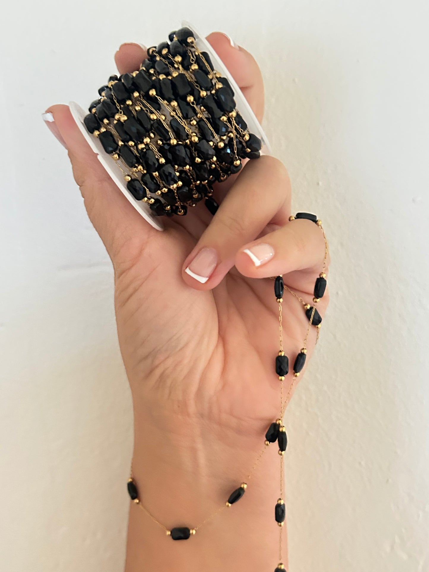 Stainless Steel PVD Coated Crystal Rectangle Chain