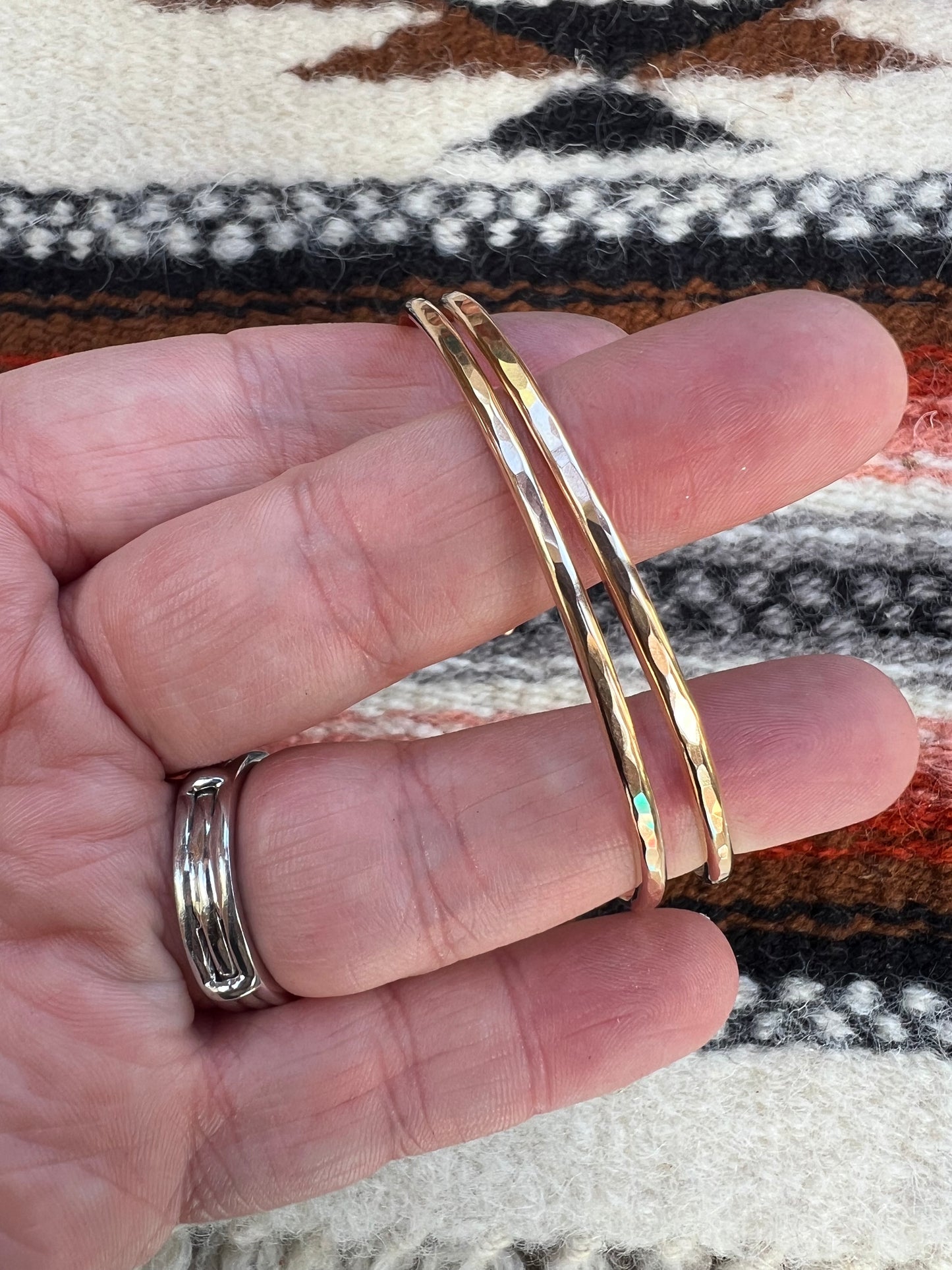 Gold Filled Hammered Bangles #17