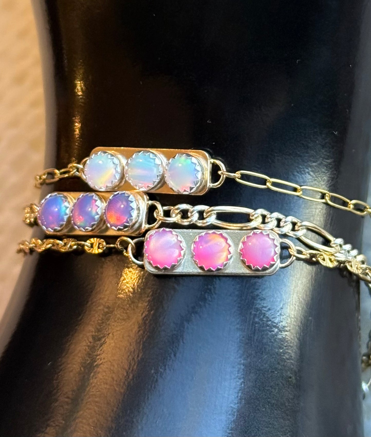 Gold Filled Aurora Opal Connector