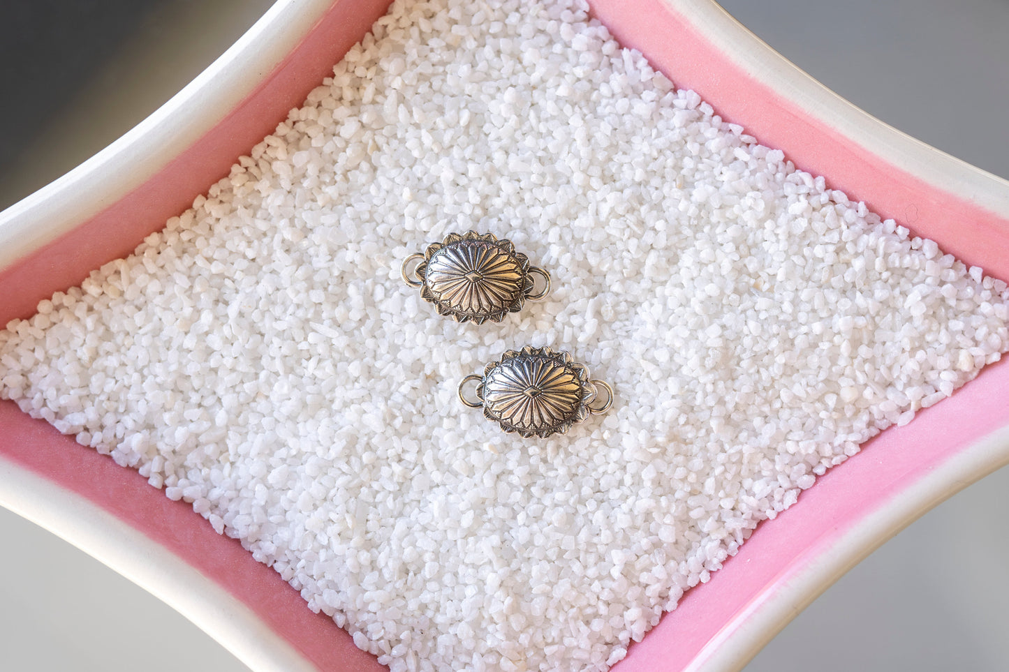 Oval Concho Sterling Silver Connector