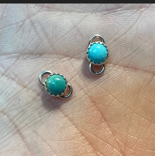 5mm Connectors w/ Blue or Green Kingman Turquoise