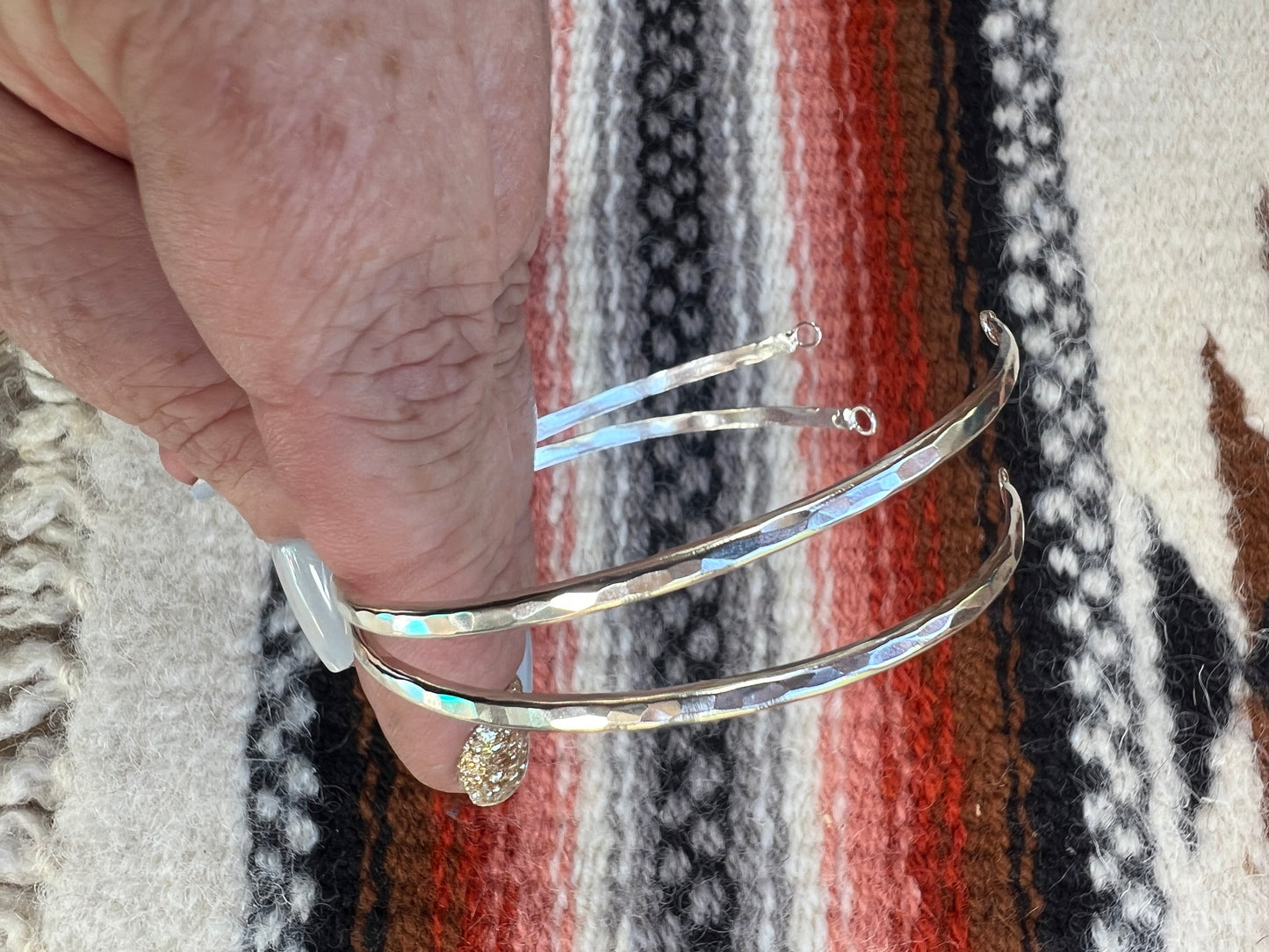 Sterling Silver Hammered Bangles #18