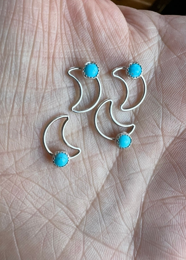 Moon Connector w/4mm Kingman Turquoise