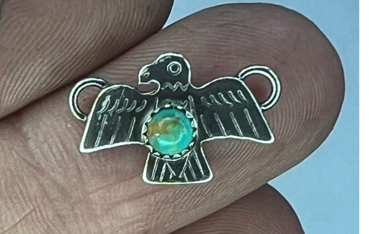 Thunderbird Sterling Silver Connector Style 2 w/4mm Kingman Turquoise