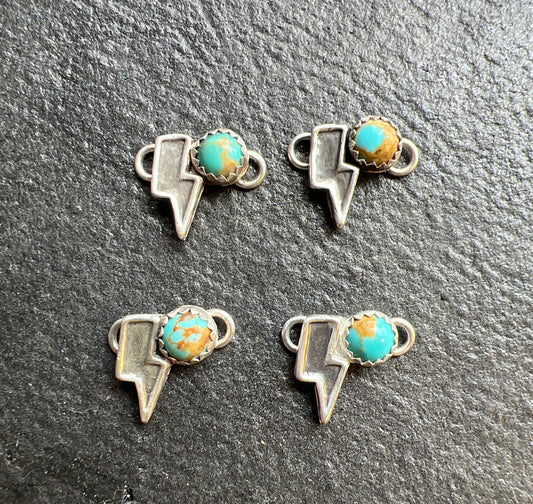 Lightning Bolt Connector w/5mm Kingman Turquoise