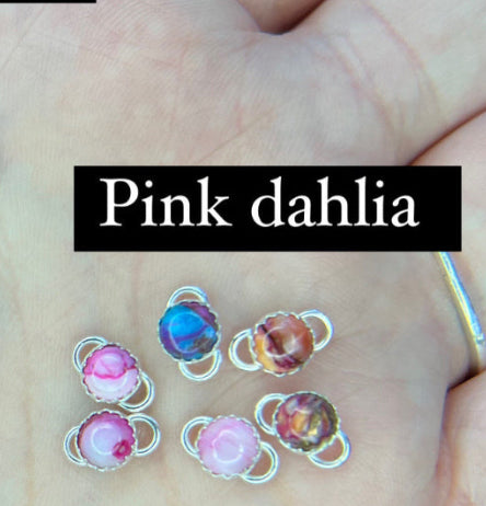 5mm Connectors w/ Pink Dahlia