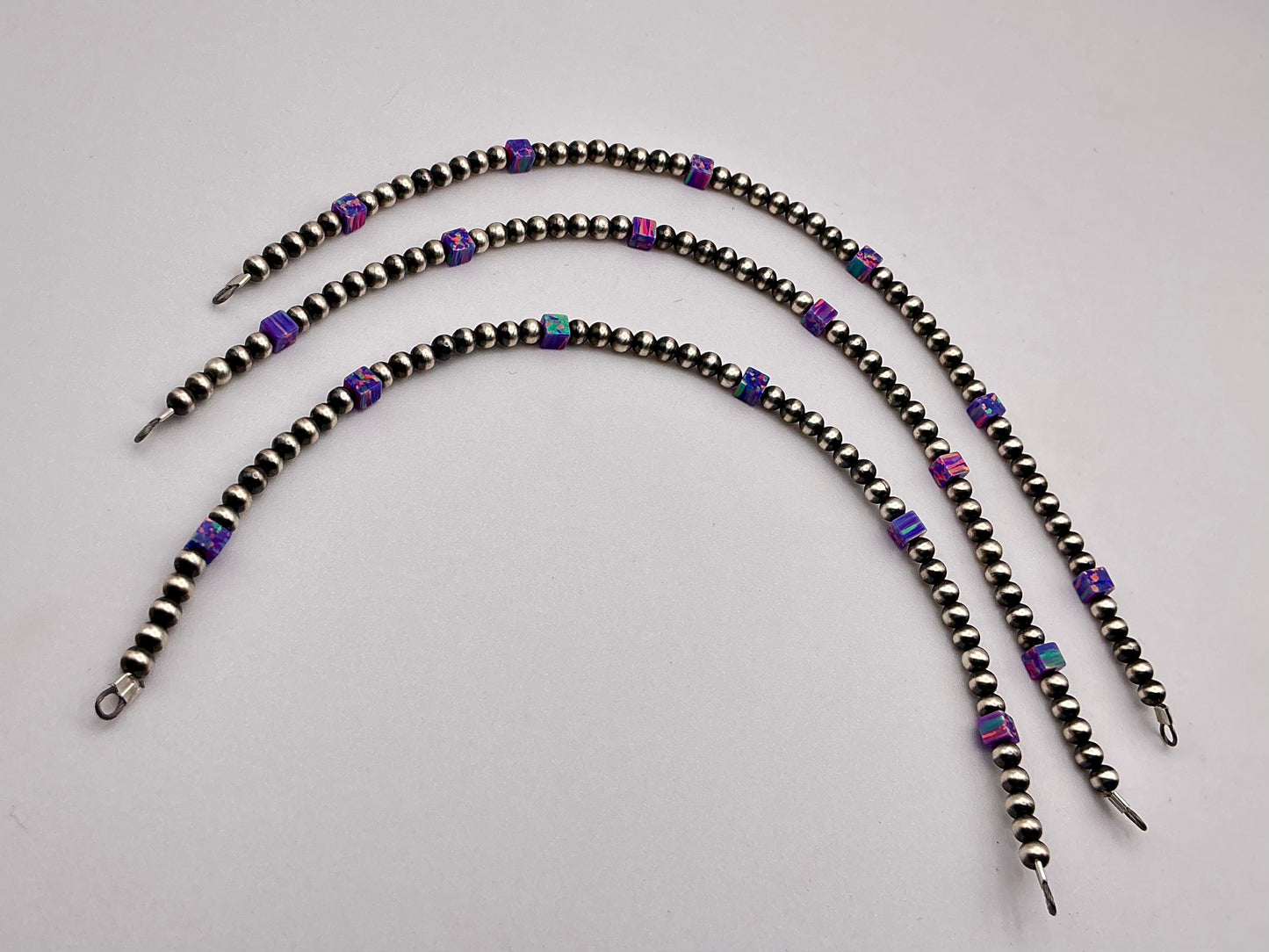 Navajo Pearls - Permanent Jewelry Strand W/ Aurora Opal Squares