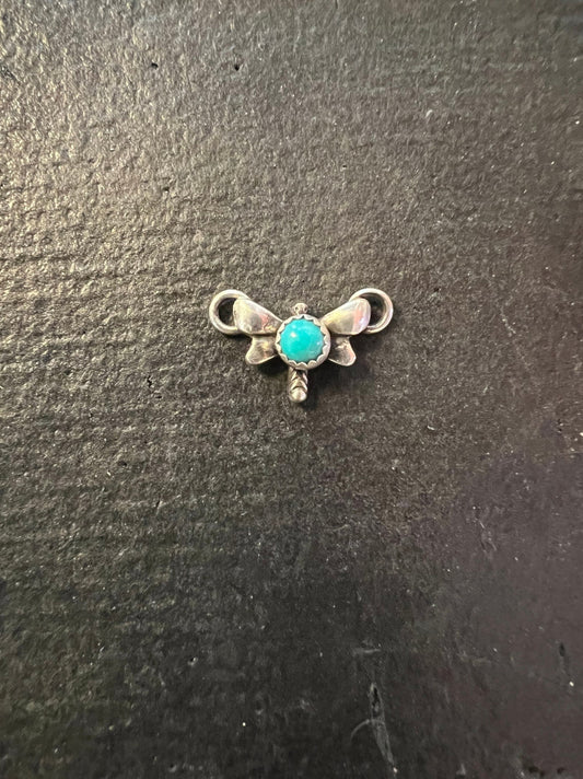 Dragonfly Connector w/4mm Kingman Turquoise