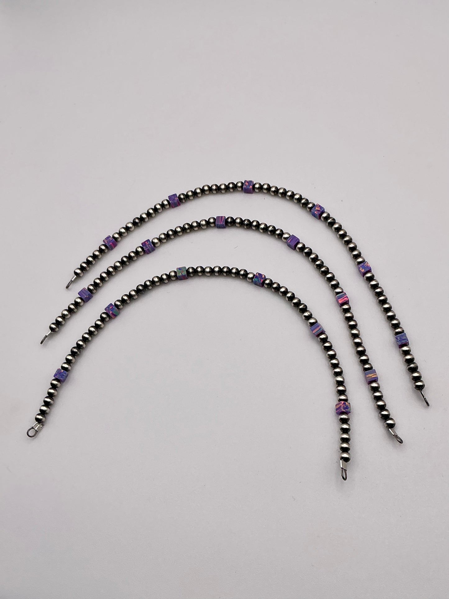 Navajo Pearls - Permanent Jewelry Strand W/ Aurora Opal Squares