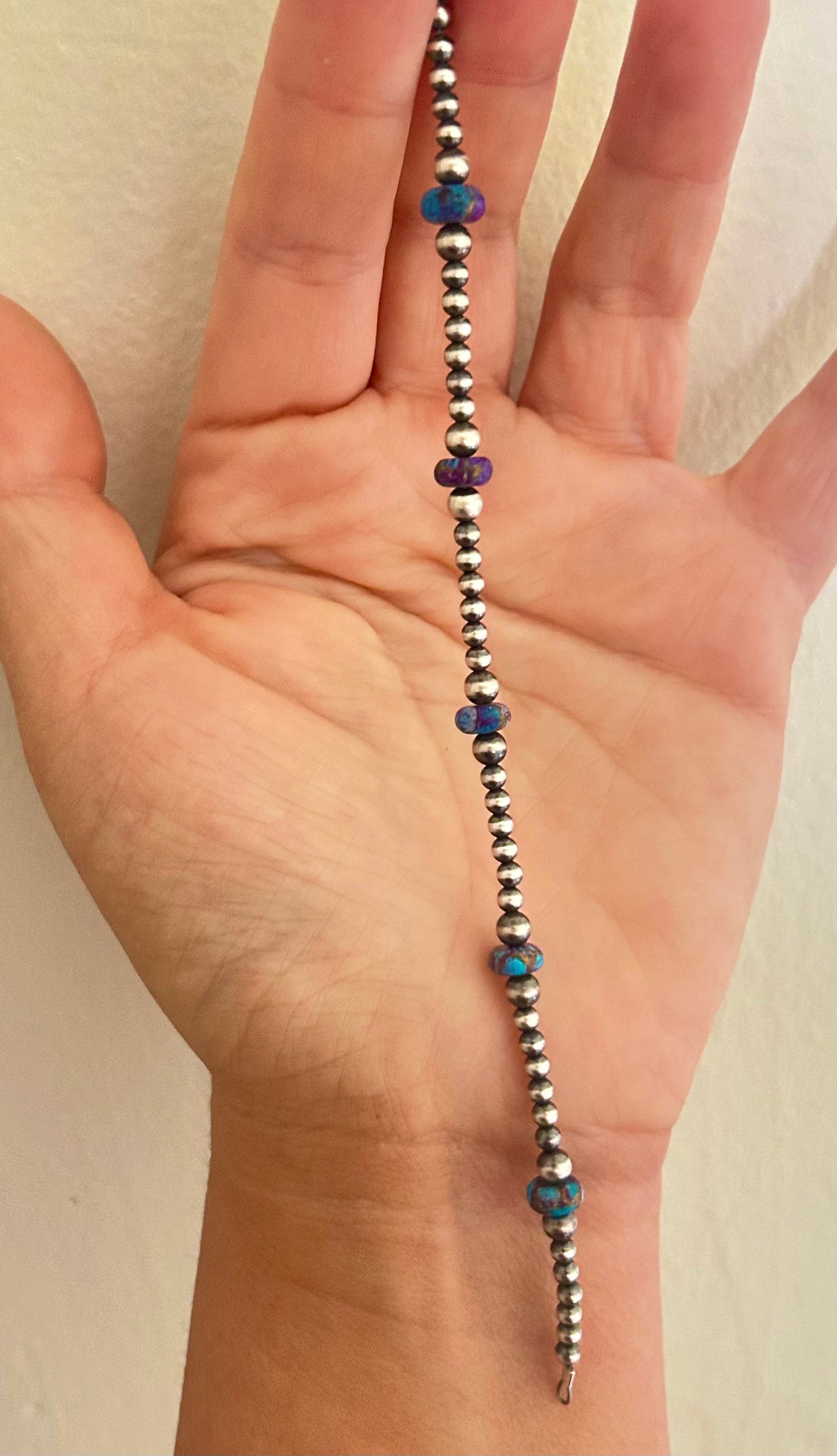 Navajo Pearls - Permanent Jewelry Strand W/ Mohave Purple