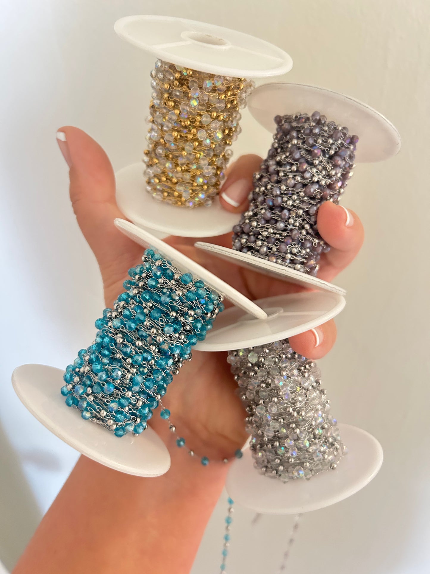 Stainless Steel PVD Coated Crystal Bead Chain