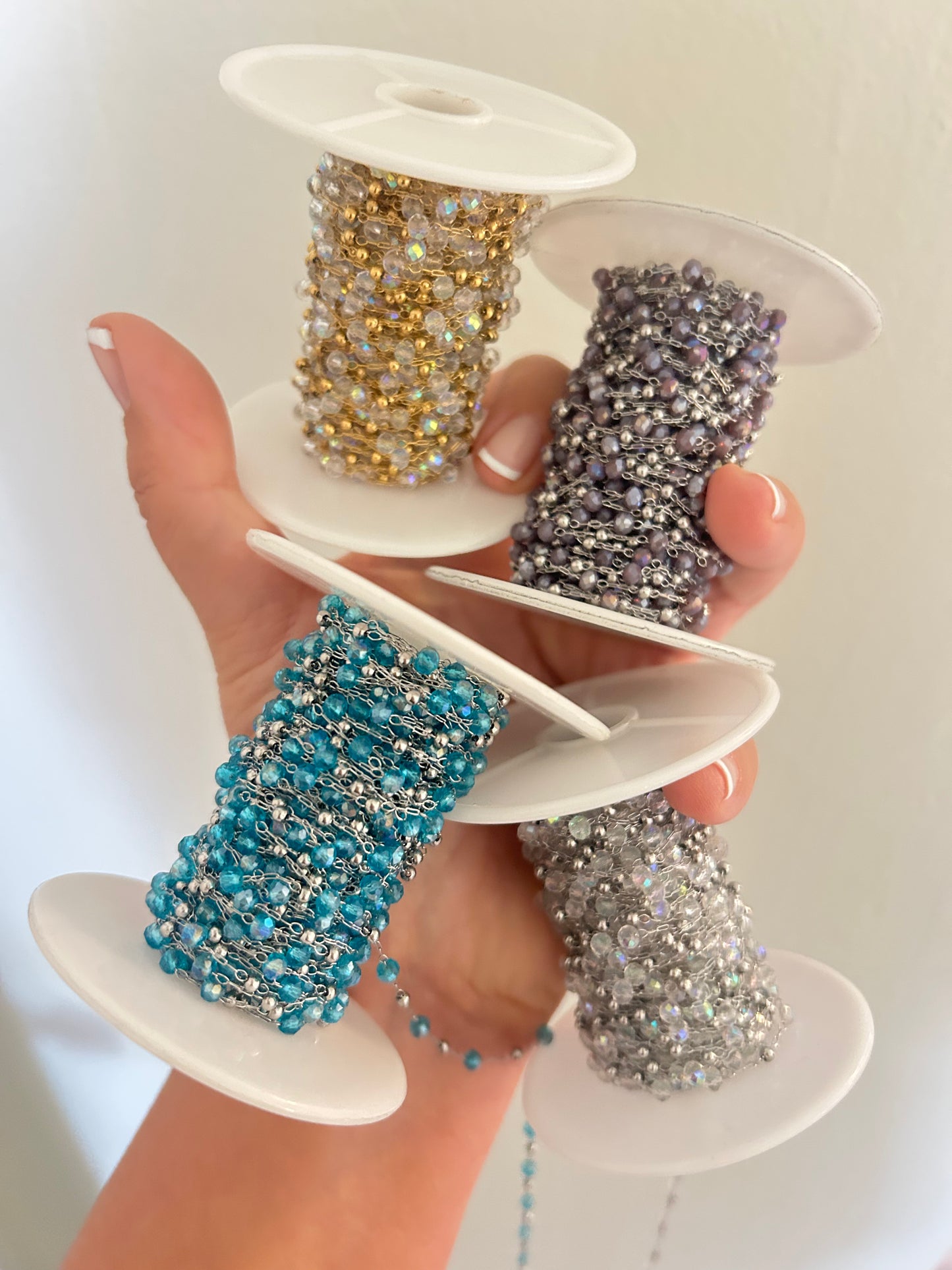 Stainless Steel PVD Coated Crystal Bead Chain